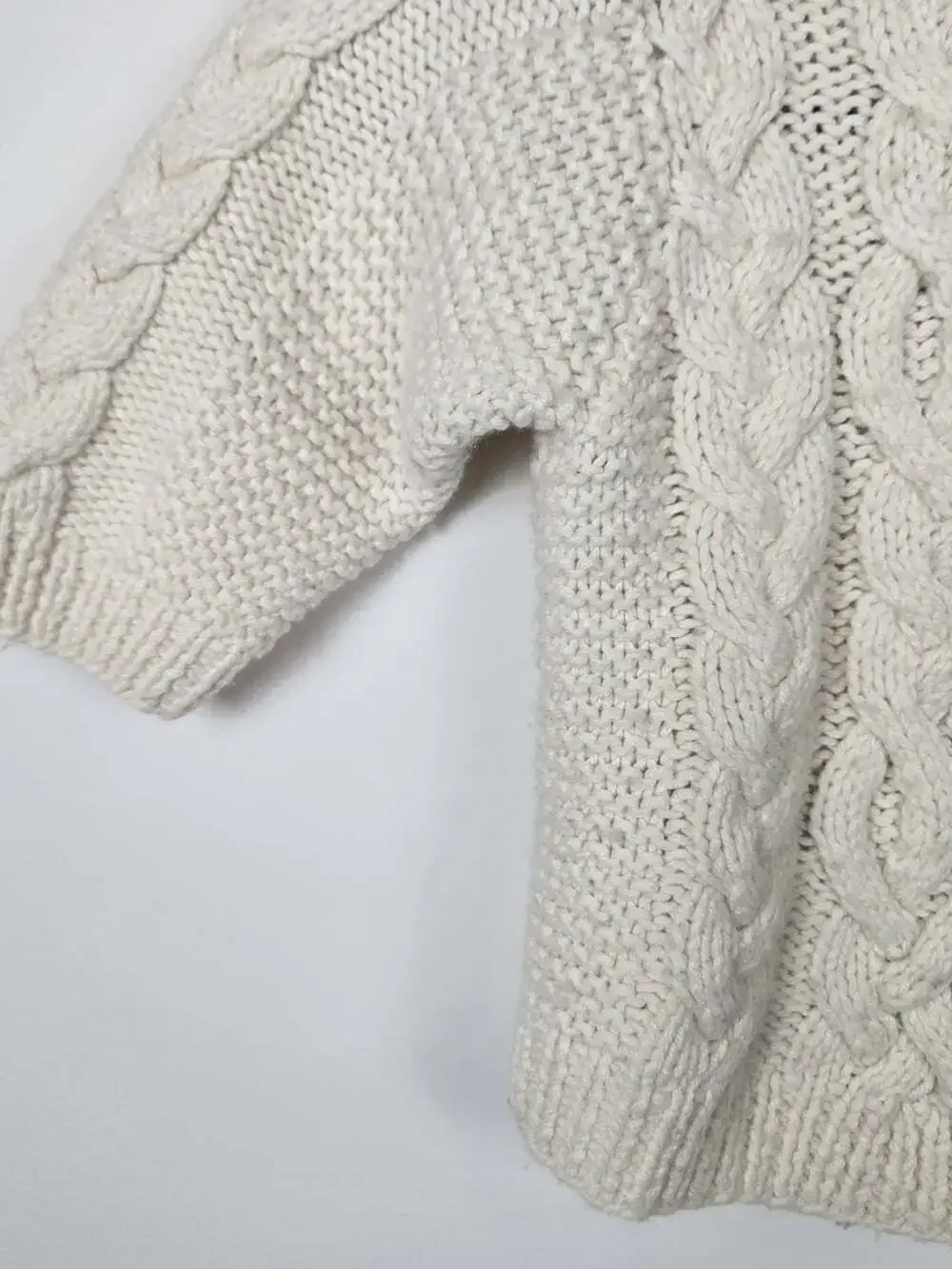 Vintage Baby Gap Cream Cable Knit Wool Sweater 12-18M Fisherman